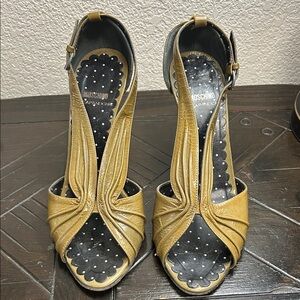 Moschino Metallic Gold Heels Size 38